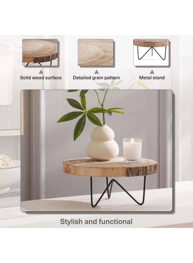 Pan Home حامل ديكور خشبي من ناتورا 25x25x11 سم طبيعي - Image 4