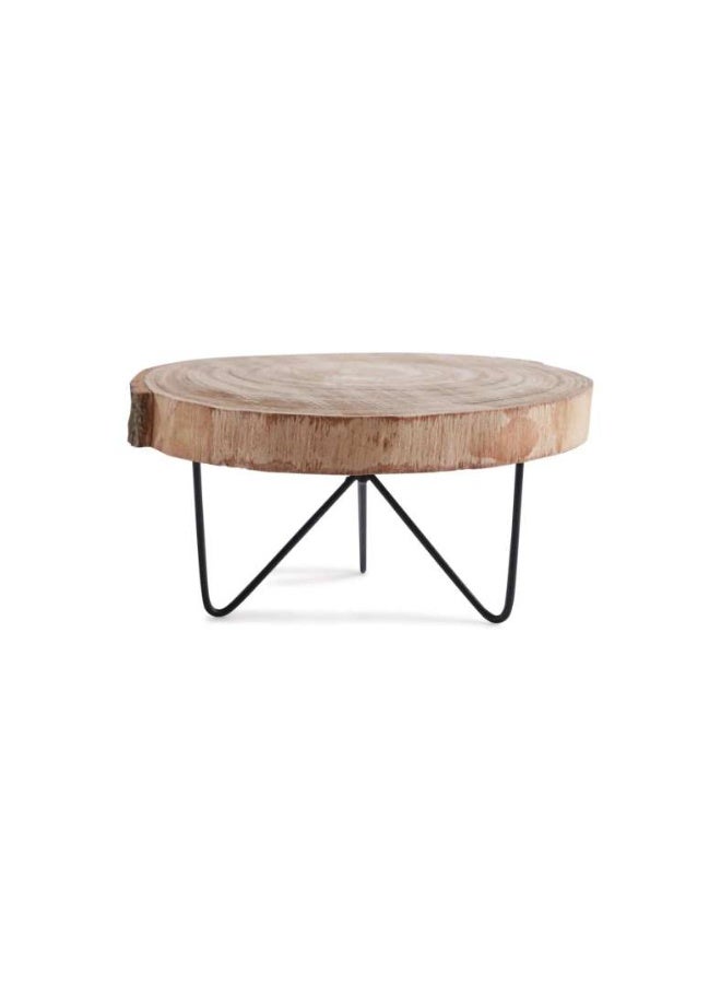Pan Home حامل ديكور خشبي من ناتورا 25x25x11 سم طبيعي - Image 3