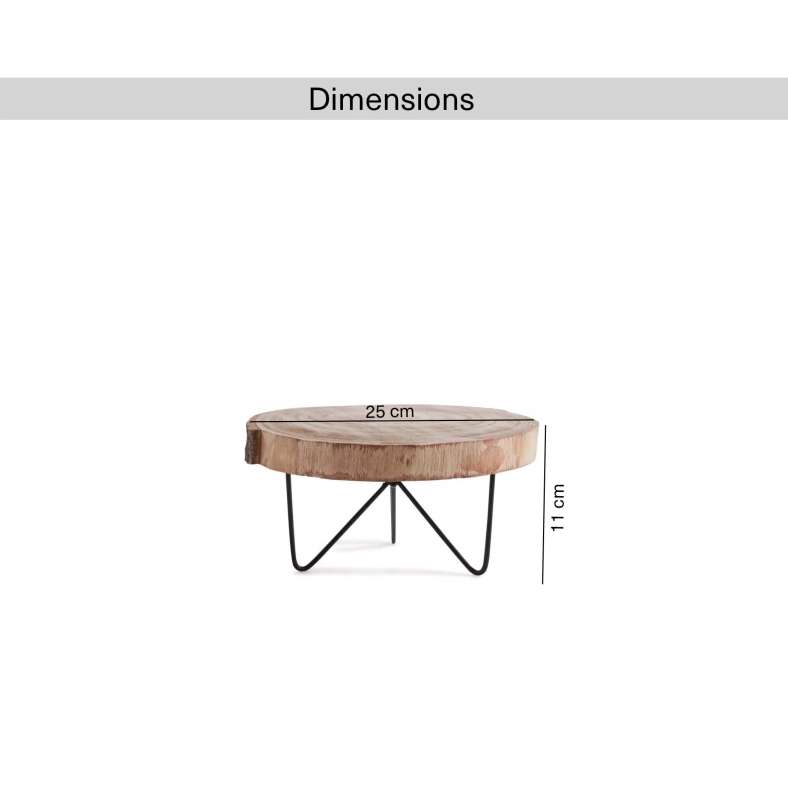 Pan Home Natura Wooden Decorative Stand 25x25x11 cm - Natural - 262HZR9900022 - Image 5