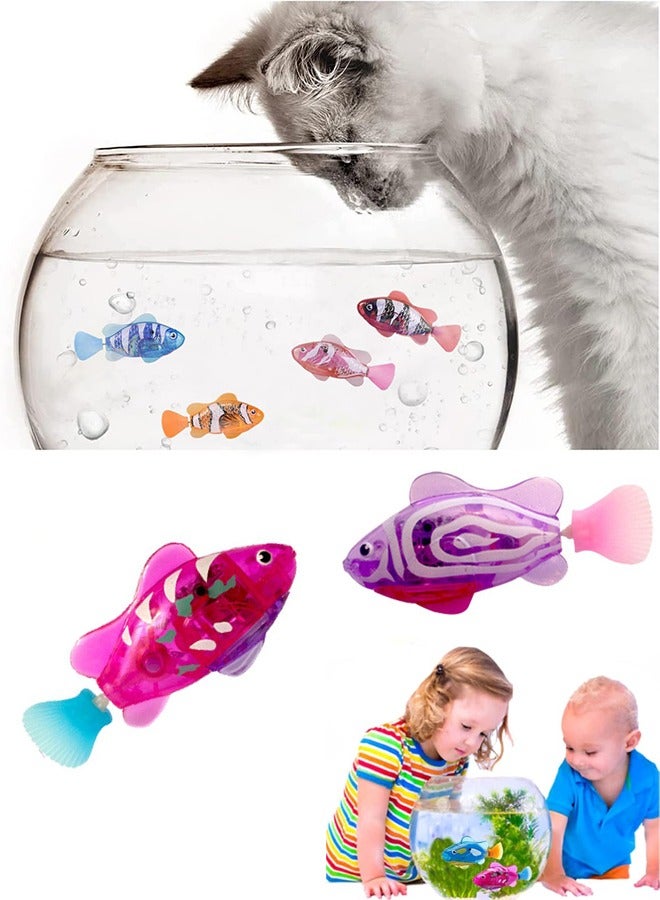Swimming Robot Fish, 2 Pack Robotic Fish Electronic Fish Toys for Baby and Cats,Water Activated Turbot Clownfish Cat Toy,Diving Floating Bathtub Toys for Kids Children Gift  - Image 1