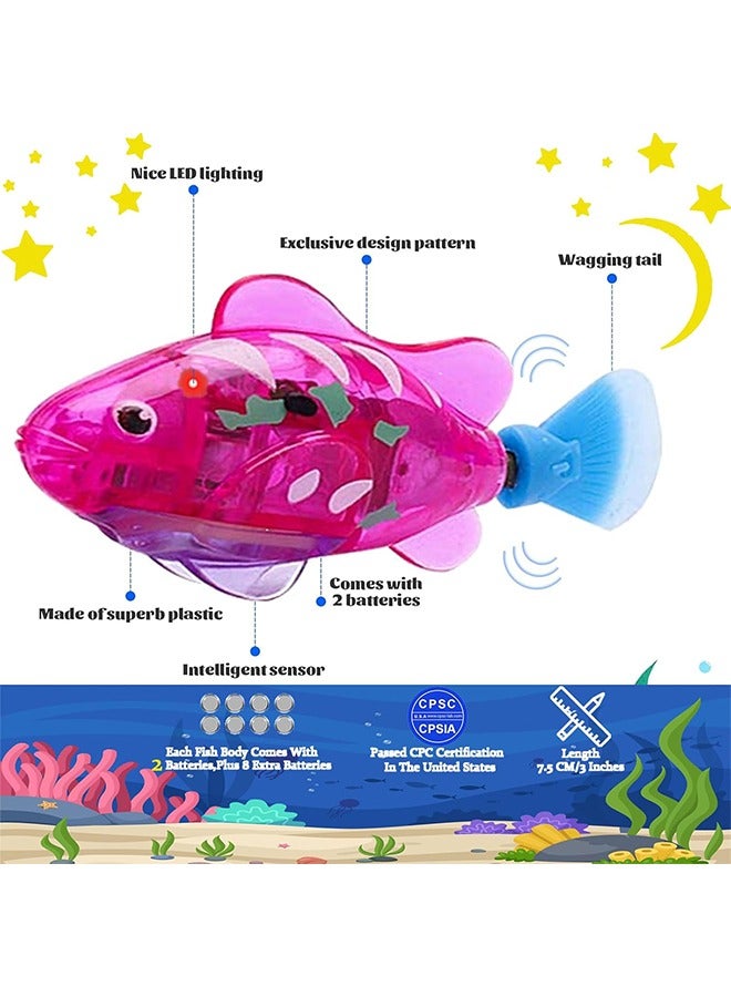 Swimming Robot Fish, 2 Pack Robotic Fish Electronic Fish Toys for Baby and Cats,Water Activated Turbot Clownfish Cat Toy,Diving Floating Bathtub Toys for Kids Children Gift  - Image 2