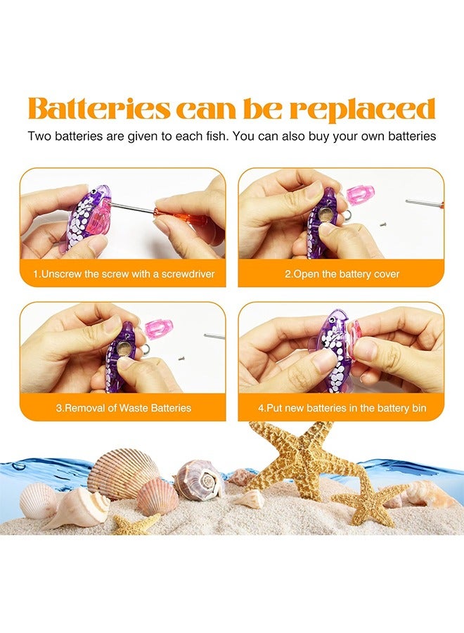 Swimming Robot Fish, 2 Pack Robotic Fish Electronic Fish Toys for Baby and Cats,Water Activated Turbot Clownfish Cat Toy,Diving Floating Bathtub Toys for Kids Children Gift  - Image 5