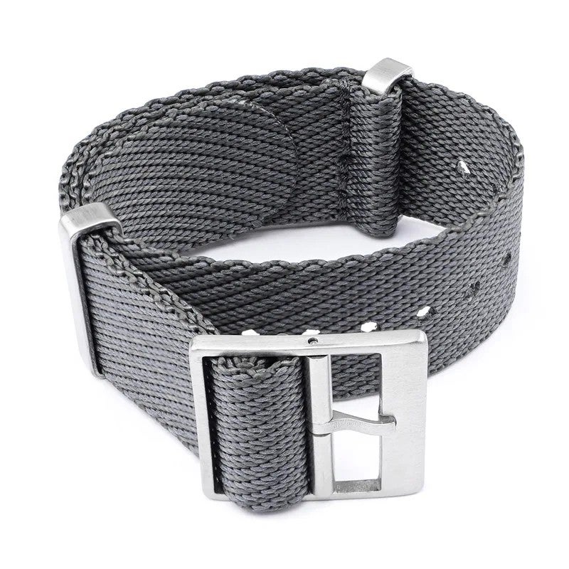 Bluejw Twill Nylon Striped Watch Strap – 18mm 20mm 22mm 24mm One-Piece Single Pass Replacement Fabric Band for Wristwatch - Image 1