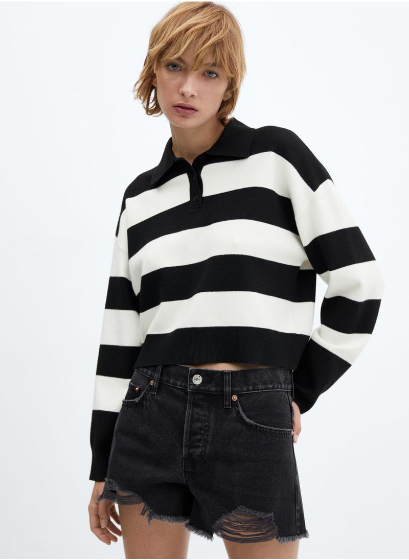 MANGO - High Waist Denim Shorts - Image 1