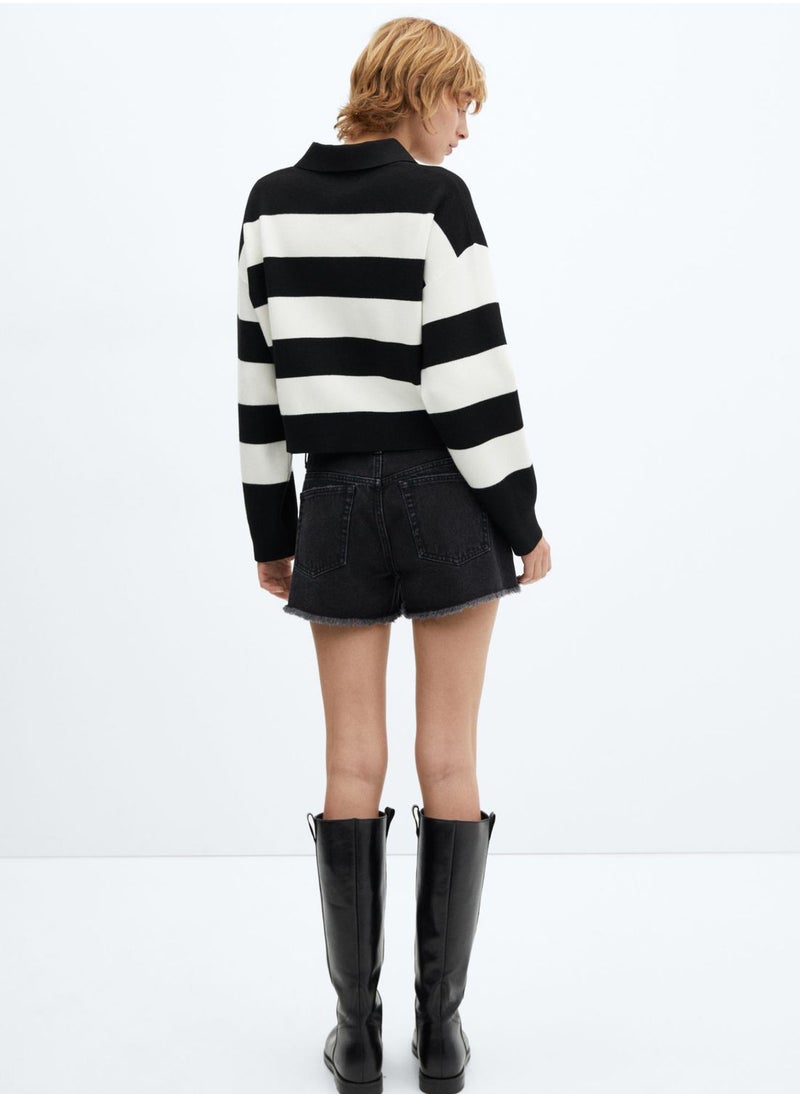 MANGO - High Waist Denim Shorts - Image 1