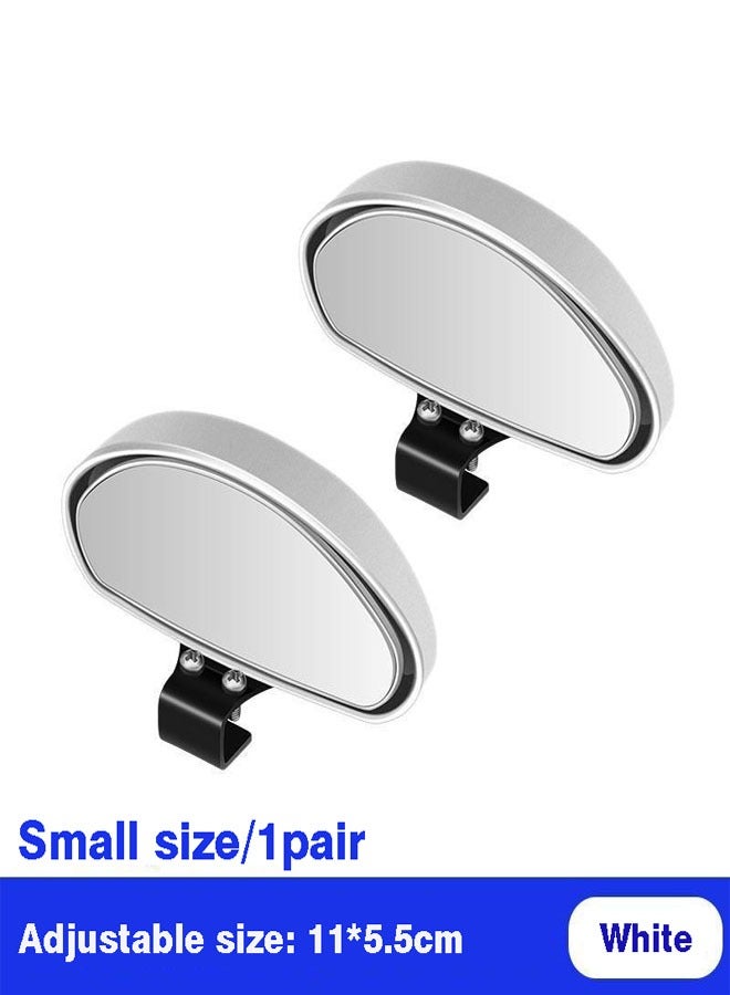 1-Pair Adjustable Wide Angle Side Rear Car Mirrors,Blind Spot Snap Way for Parking Auxiliary Rear View Mirror,Colour White - Image 1