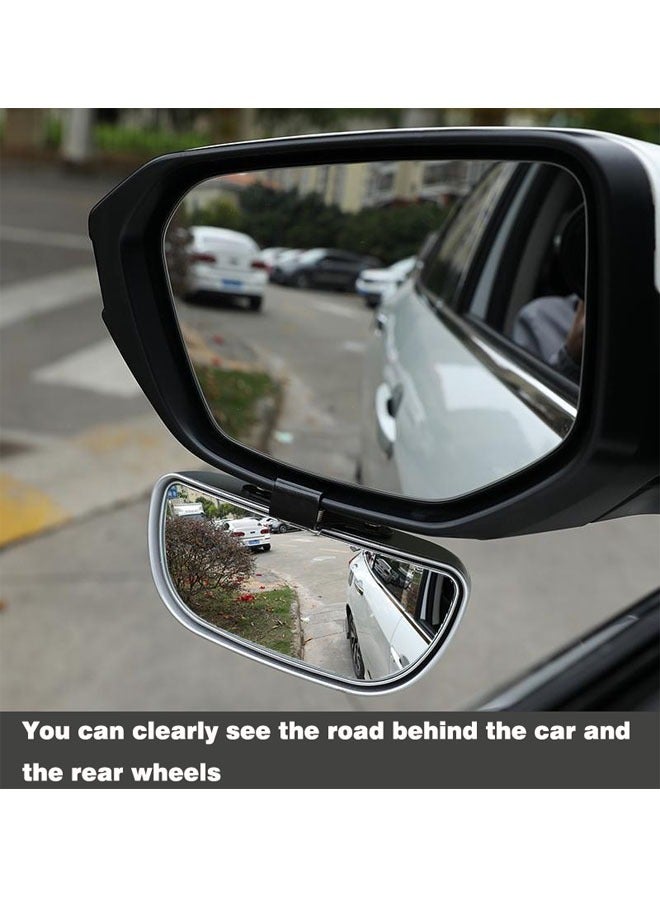 1-Pair Adjustable Wide Angle Side Rear Car Mirrors,Blind Spot Snap Way for Parking Auxiliary Rear View Mirror,Colour White - Image 3
