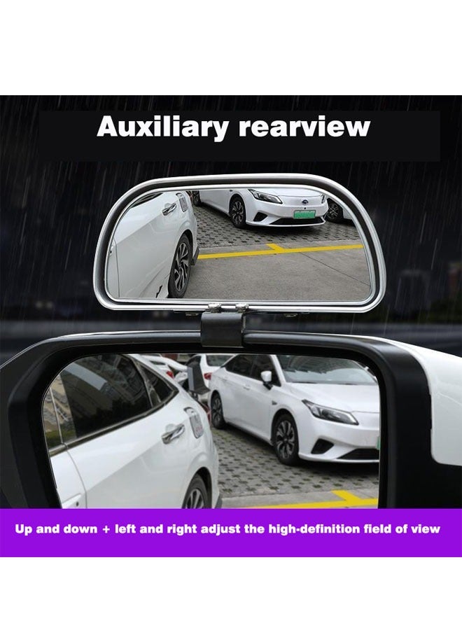1-Pair Adjustable Wide Angle Side Rear Car Mirrors,Blind Spot Snap Way for Parking Auxiliary Rear View Mirror,Colour White - Image 4