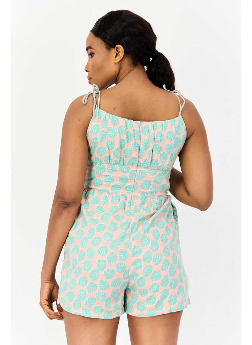 ONLY Women Allover Print Sleeveless Playsuit, Multicolor  - Image 2