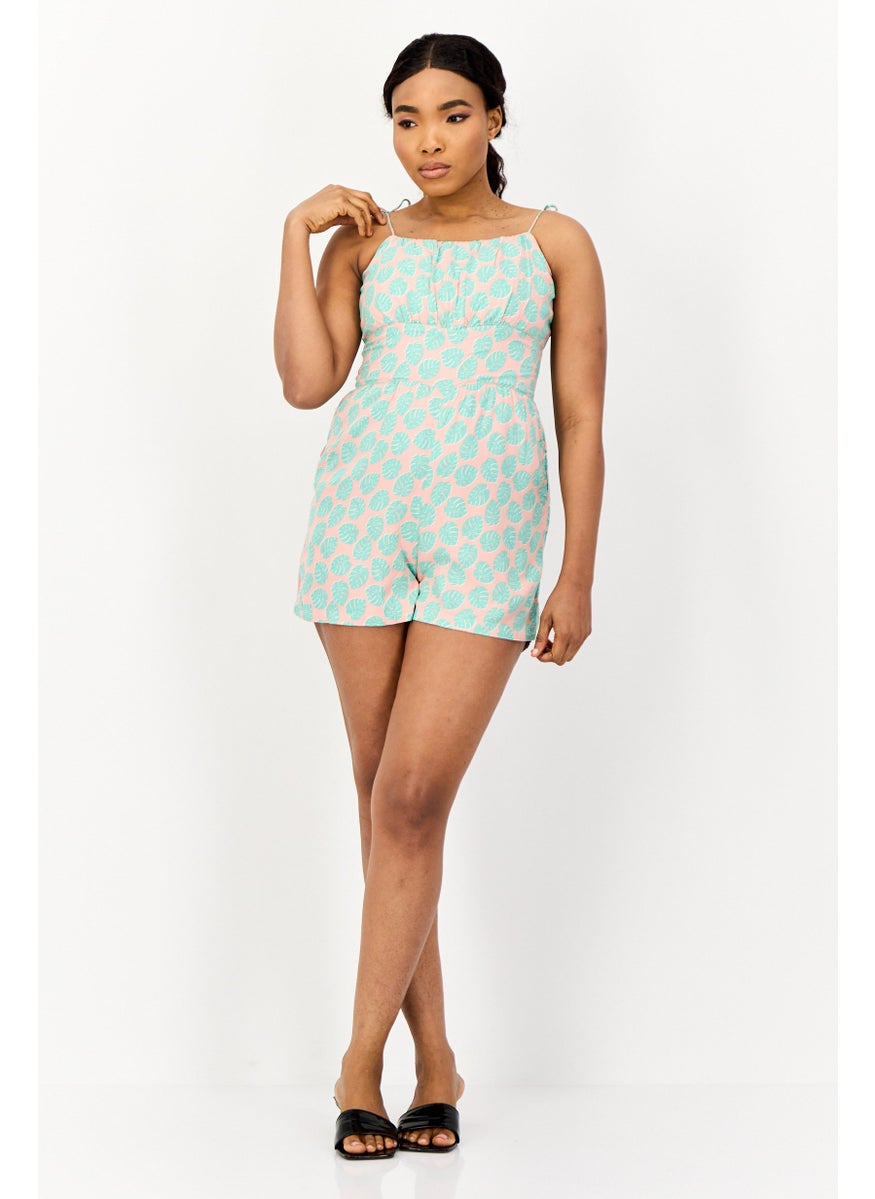 ONLY Women Allover Print Sleeveless Playsuit, Multicolor  - Image 4