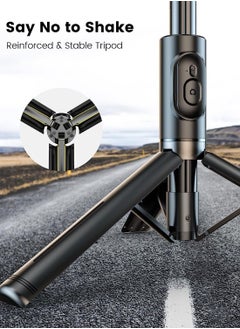 XQOOPS Selfie Tripod Stick with Light, XQOOPS Phone Holder Lightweight Tripod Stand, Remote Control Stable Stand Extendable Tripod Camera Phone Holder for Tiktok Vlog Youtuber Video Recording  - Image 5