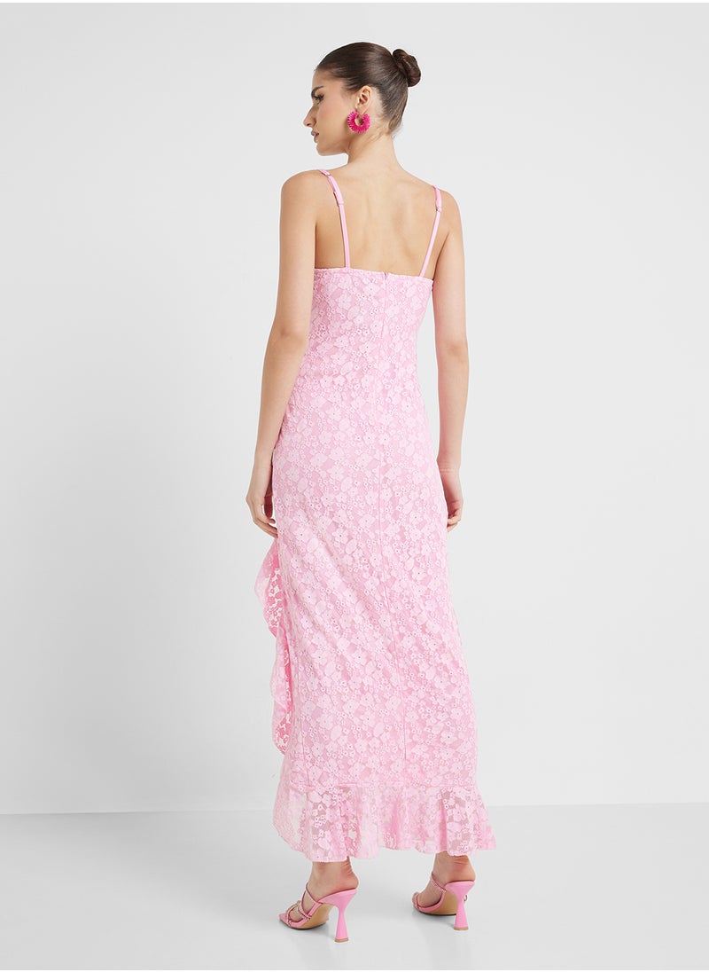 Ginger Lace Ruffle Midi Dress  - Image 2