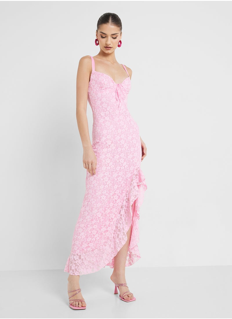 Ginger Lace Ruffle Midi Dress  - Image 4