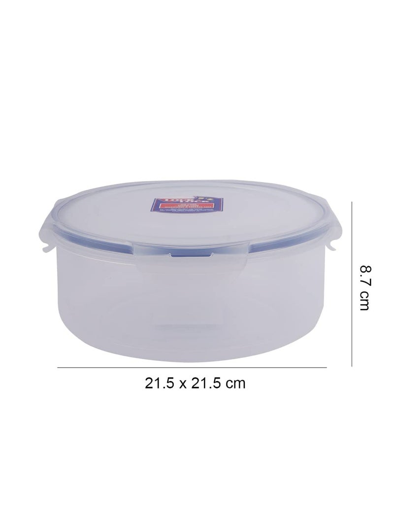 LocknLock Round Roti Khakra Papad Container - 1.9L (Pack of 2)– Airtight Food Storage Box with Four-Side Locking Lid | Nestable Stackable Food Container | BPA-Free, Microwave Freezer Dishwasher Safe - Image 3