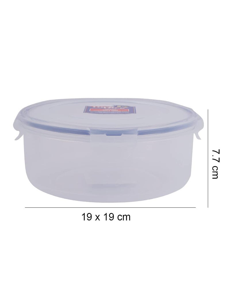 LocknLock Round Roti Khakra Papad Container - 1.9L (Pack of 2)– Airtight Food Storage Box with Four-Side Locking Lid | Nestable Stackable Food Container | BPA-Free, Microwave Freezer Dishwasher Safe - Image 4