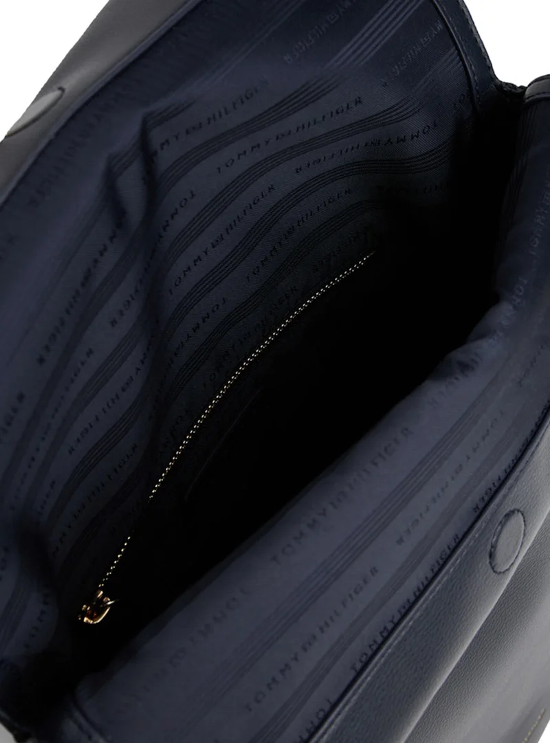 TOMMY HILFIGER Metallic Logo Webbing Flap Backpack