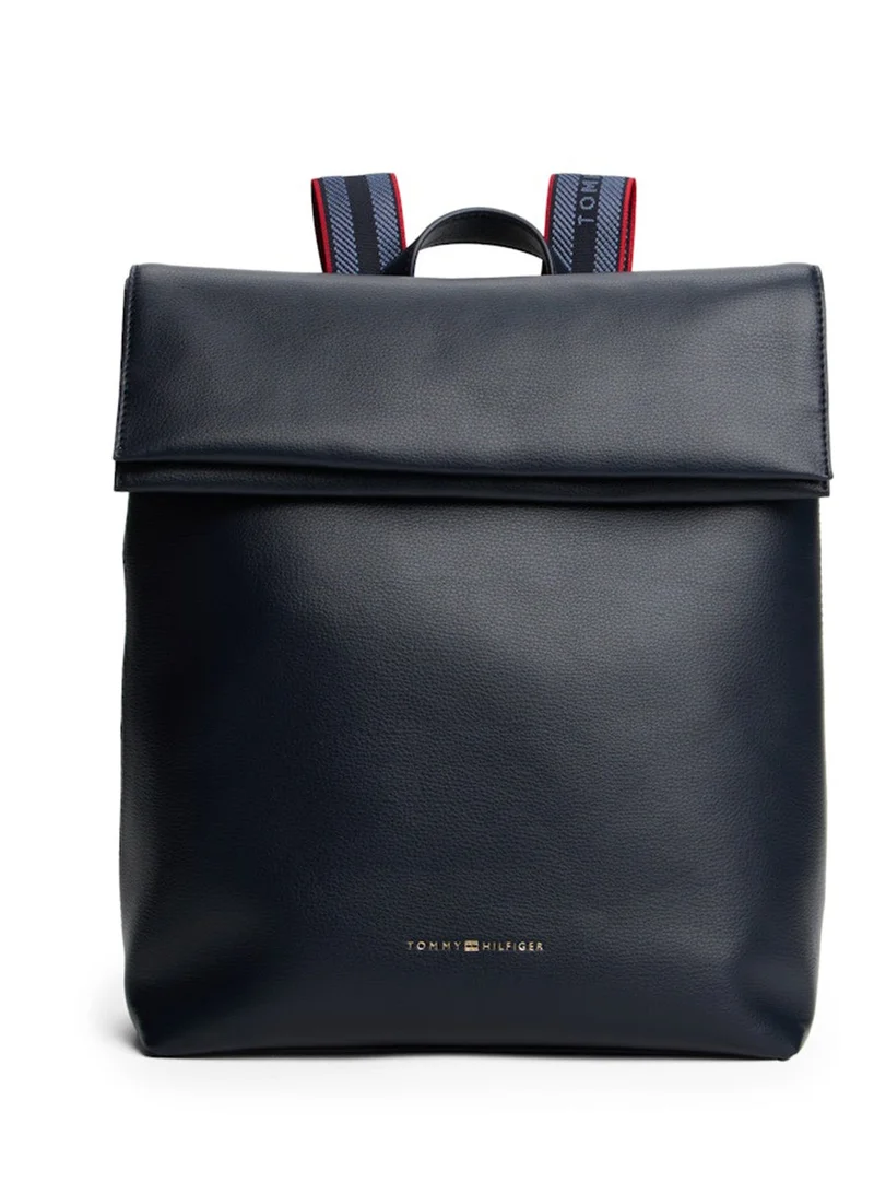 Tommy Hilfiger Metallic Logo Webbing Flap Backpack