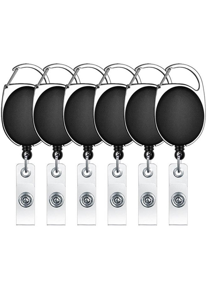 selizo 6Pcs Retractable Badge Holders Retractable Id Badge Clips Badge Reels Retractable With Carabiner Reel Clip - Image 1