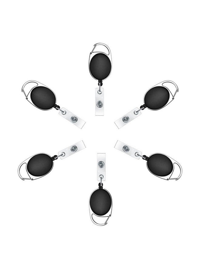 selizo 6Pcs Retractable Badge Holders Retractable Id Badge Clips Badge Reels Retractable With Carabiner Reel Clip - Image 3
