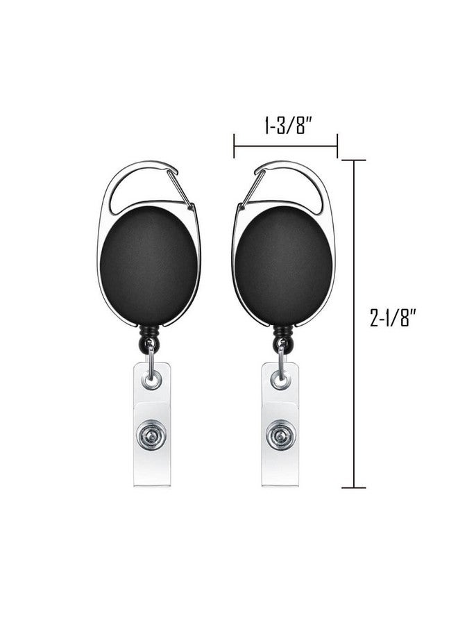 selizo 6Pcs Retractable Badge Holders Retractable Id Badge Clips Badge Reels Retractable With Carabiner Reel Clip - Image 4