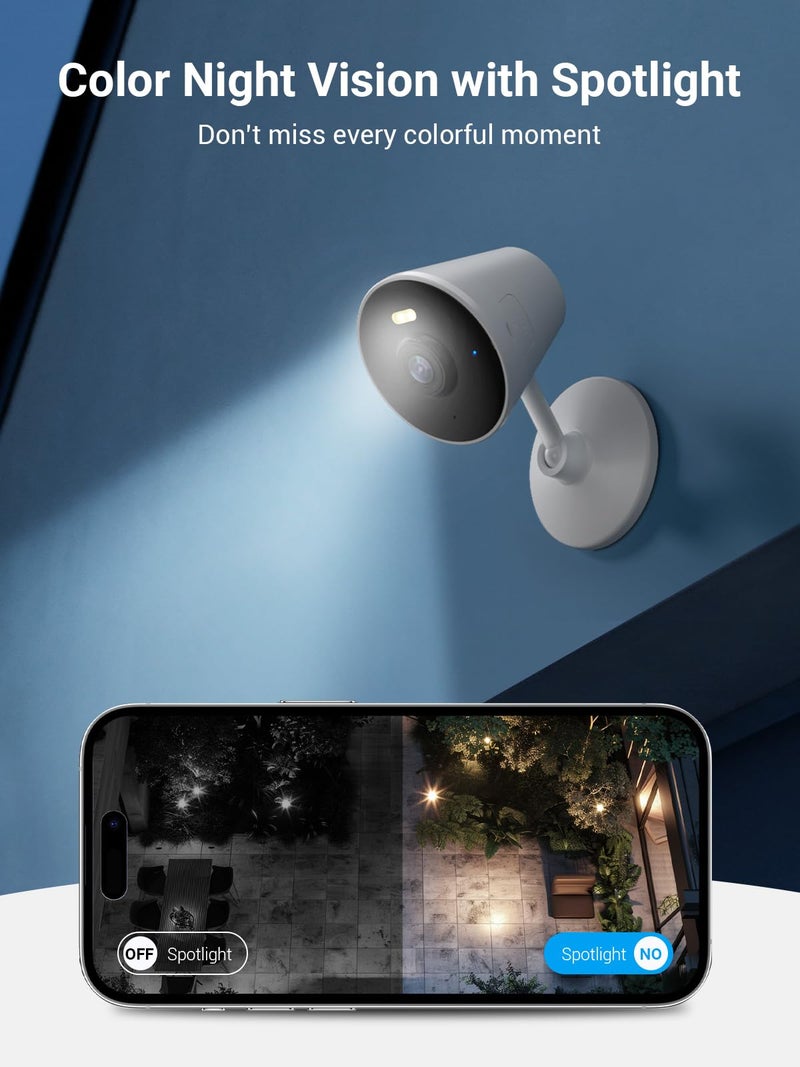 Rocktone 5G & 2.4G Indoor/Outdoor Security Camera for Home, Baby/Elder/Dog/Pet Camera with Phone App, WiFi Camera w/Spotlight Color Night Vision 2-Way Audio - Image 3
