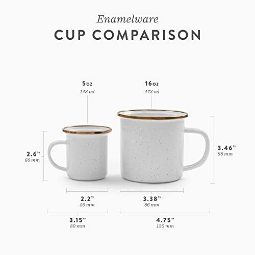 Barebones Enamel Cup Set- Enamel Coffee Mugs Set of 2 16-oz - Stainless Steel Rim Camping Mug for Indoor and Outdoor Use (Charcoal) - Image 5