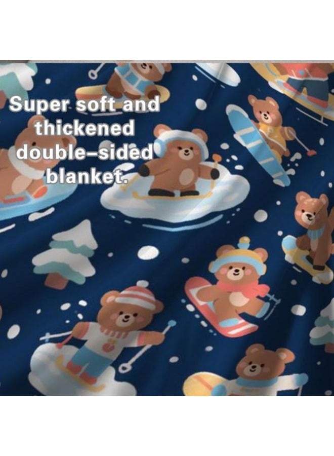 general Baby and children's cartoon flannel thin blanket (warm and comfortable, suitable for sleep, game use) 70cm*100cm - Image 2