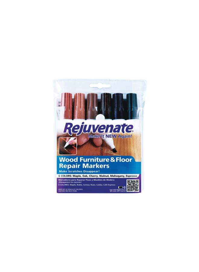 Rejuvenate 6-Piece Wood Furniture and Floor Repair Markers Multicolor - Image 1