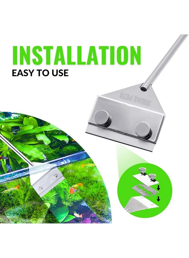 BURAQ Pets 18 Inch Fish Tank Algae Scraper - Essential Aquarium Accessories For All Aquarium Tanks, Ensures Crystal Clear Water, Rust Proof Stainless Steel - Image 4