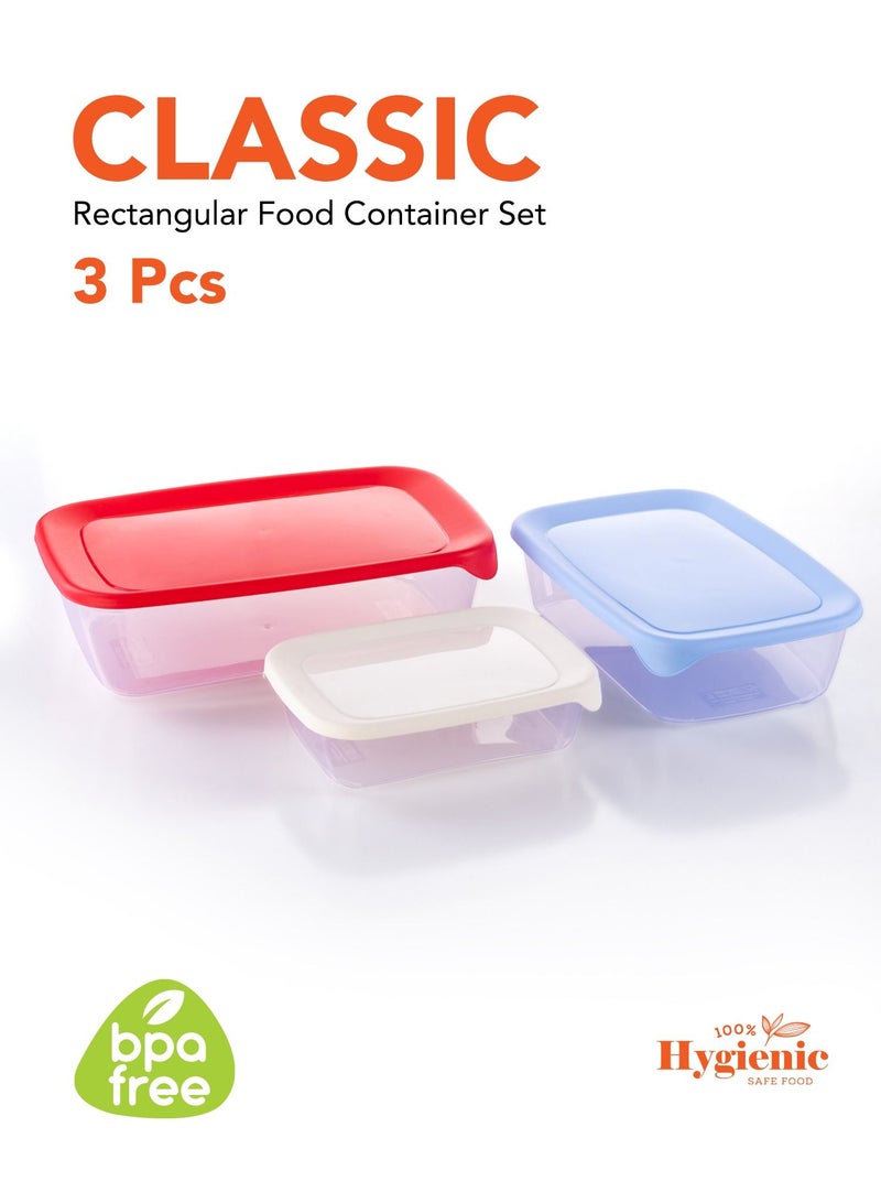Grandi classic food containers Made of plastic Airtight Lids Food Storage Box set 3 pes - Image 1