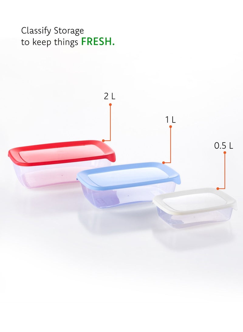 Grandi classic food containers Made of plastic Airtight Lids Food Storage Box set 3 pes - Image 2