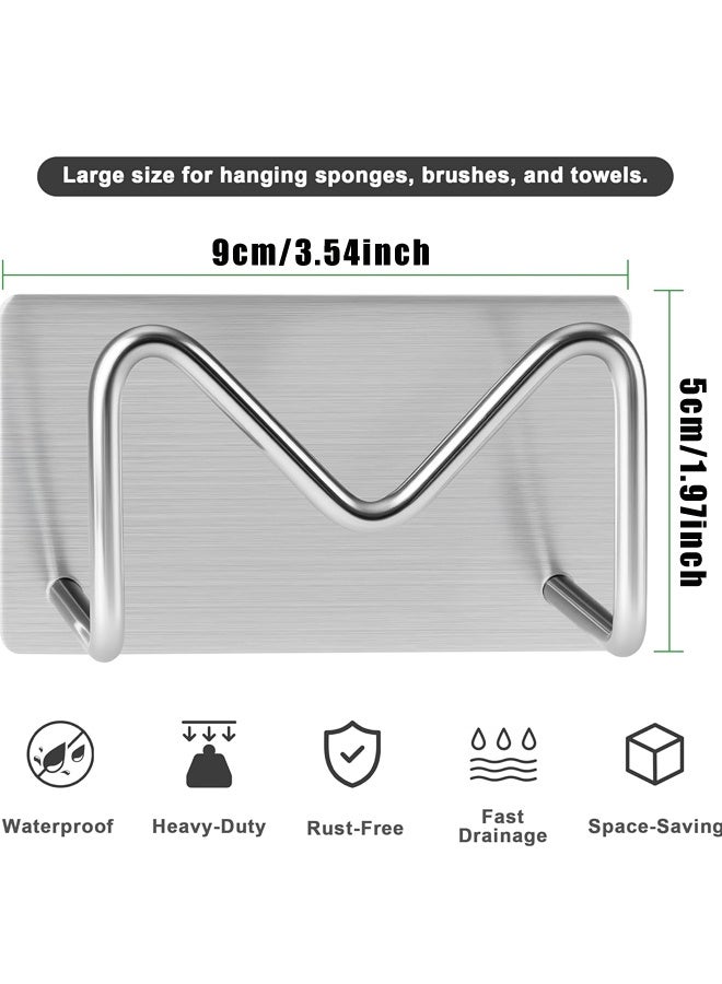 2PCS Magnetic Stainless Steel Hanging Sink Sponge Holder Quick Drying Caddy - Image 2