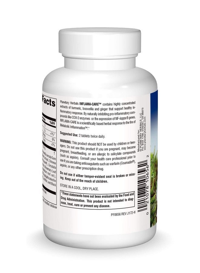Planetary Herbals Inflama-Care 1165mg Turmeric/Boswellia Complex - 120 Tablets - Image 2