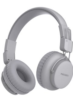 MediaTech Bluetooth Headphone,Bluetooth 5.3 , USB-C Charging , Battery 300 mAh,  40H Playtime,  Ice Gray,  MT-H77 , (1 Year Warranty)