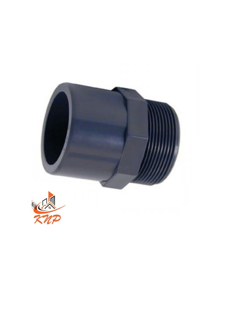 KNP PVC HP Male Thread Adaptor 1" - Grey - Image 1