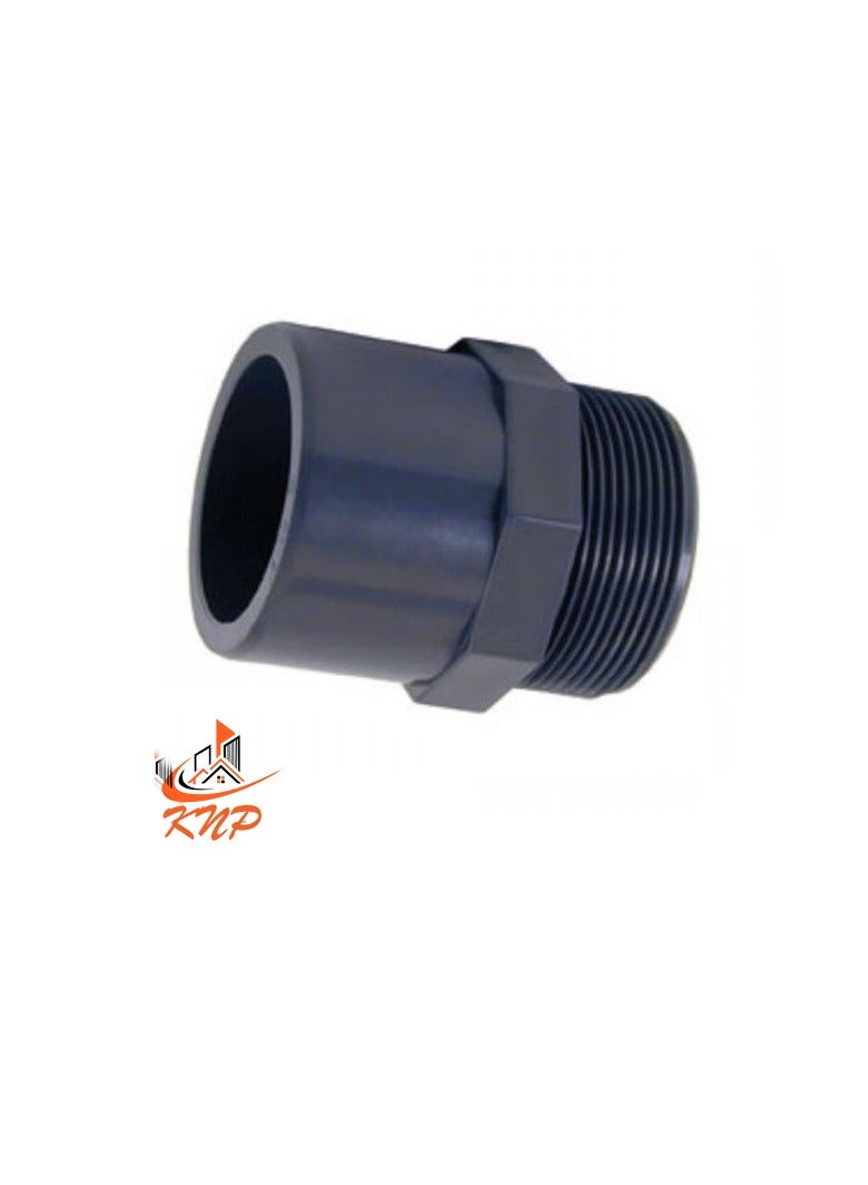 KNP PVC HP Male Thread Adaptor 1" - Grey - Image 2