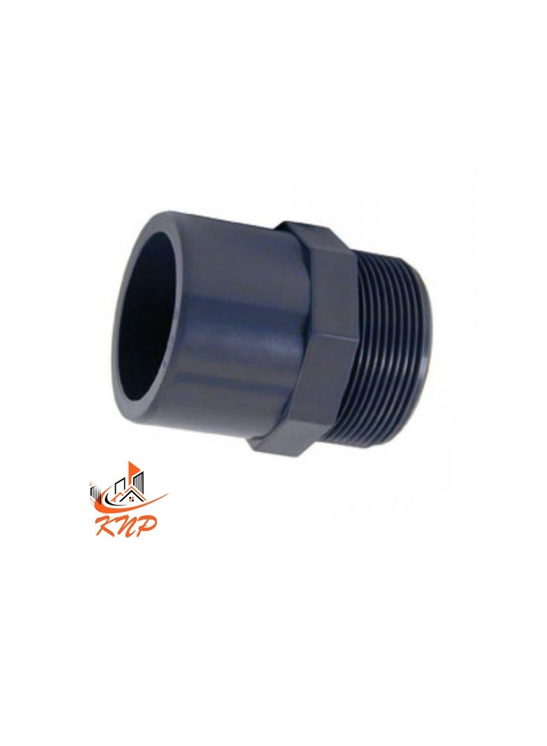 KNP PVC HP Male Thread Adaptor 1" - Grey - Image 3