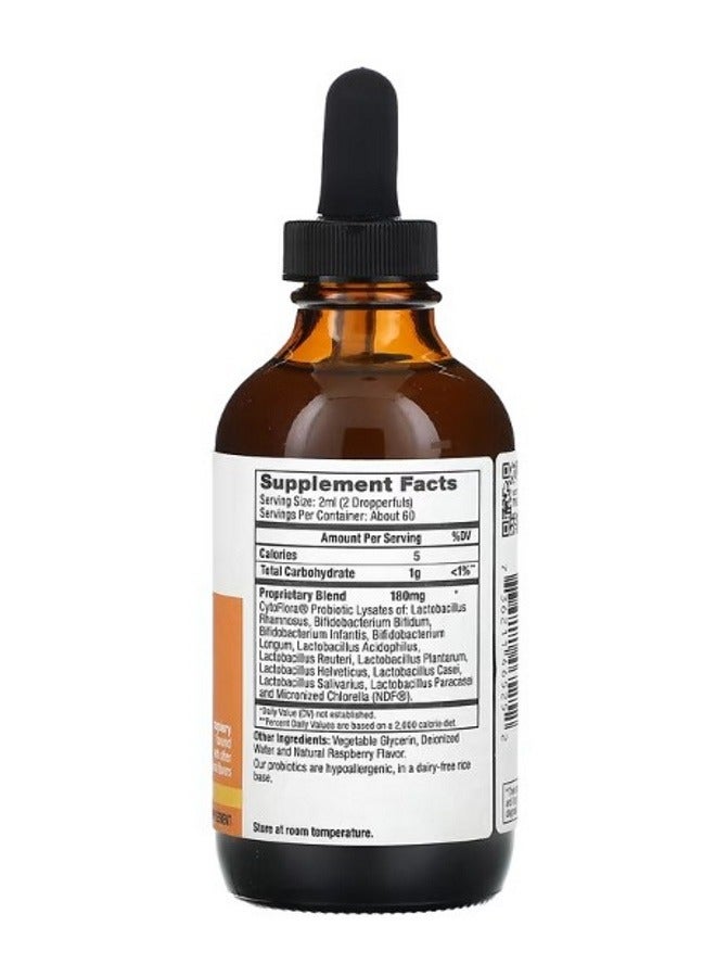 BIORAY Kids NDF Tummy 11Strain Probiotic Blend Raspberry 4 fl oz 120 ml - Image 2