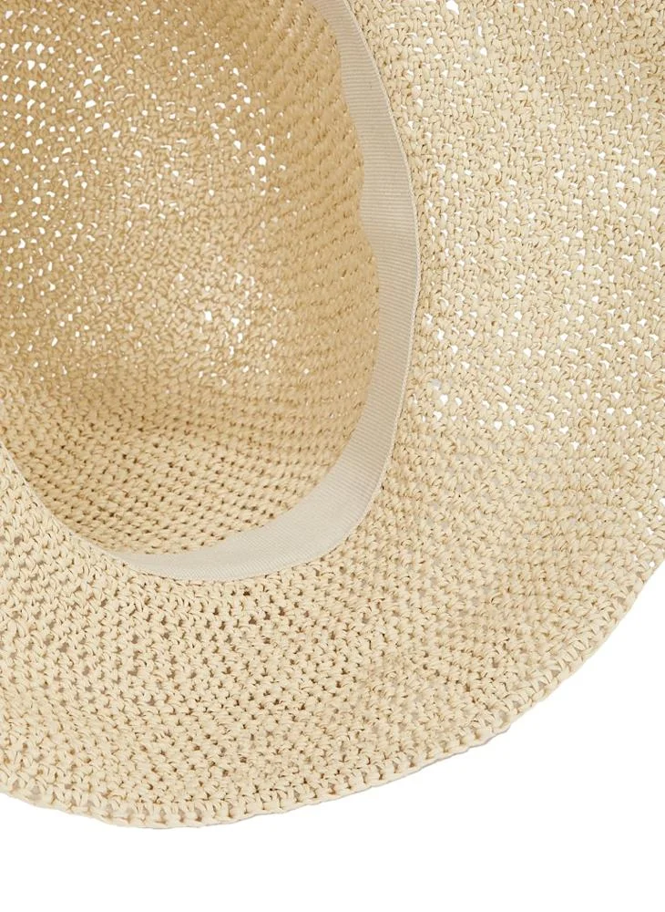 CALVIN KLEIN Wide Brim Straw Bucket Hat
