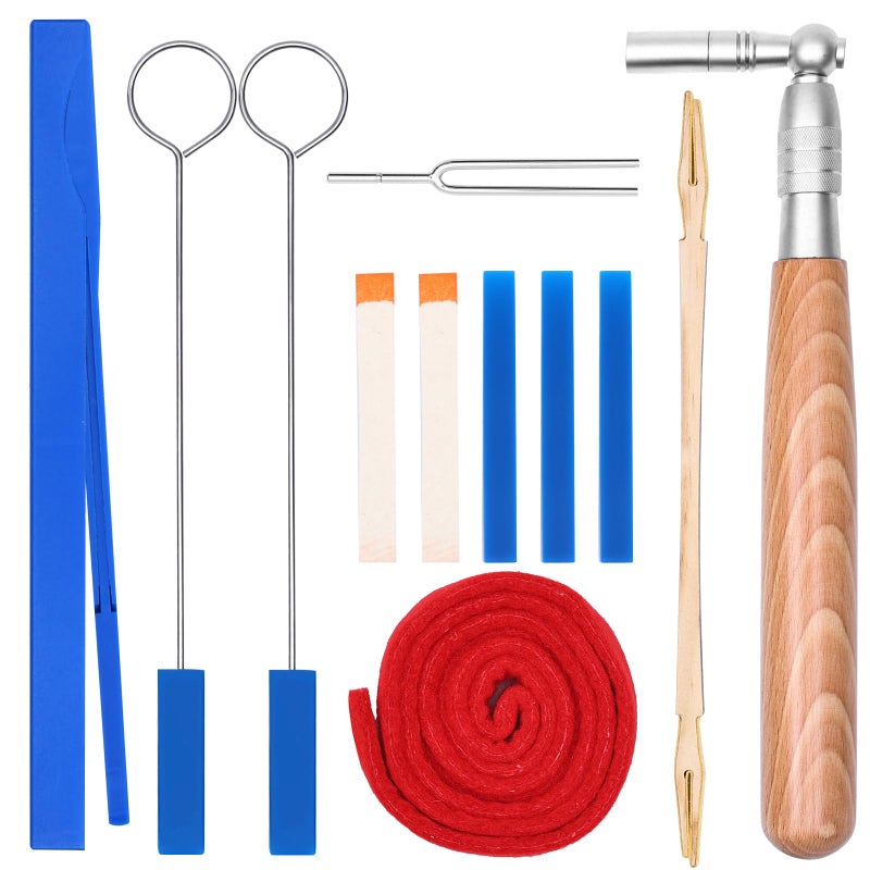MELHA Professional Piano Tuning Kit with Case, 13 PCS Piano Tuning tooks Kit Piano Tuner Wrench Hammer and piano Mute kit - Image 2