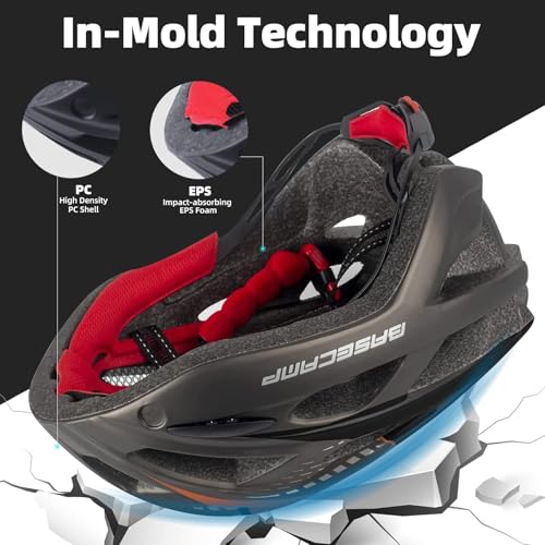 BASECAMP Bike Helmet, Basecamp Bicycle Helmet with Rear Light & Detachable Magnetic Goggles Lightweight Cycling Helmet Adjustable for Adult Men Women Mountain & Road (BC-069) - Image 2