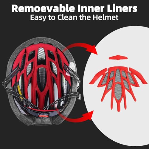 BASECAMP Bike Helmet, Basecamp Bicycle Helmet with Rear Light & Detachable Magnetic Goggles Lightweight Cycling Helmet Adjustable for Adult Men Women Mountain & Road (BC-069) - Image 5