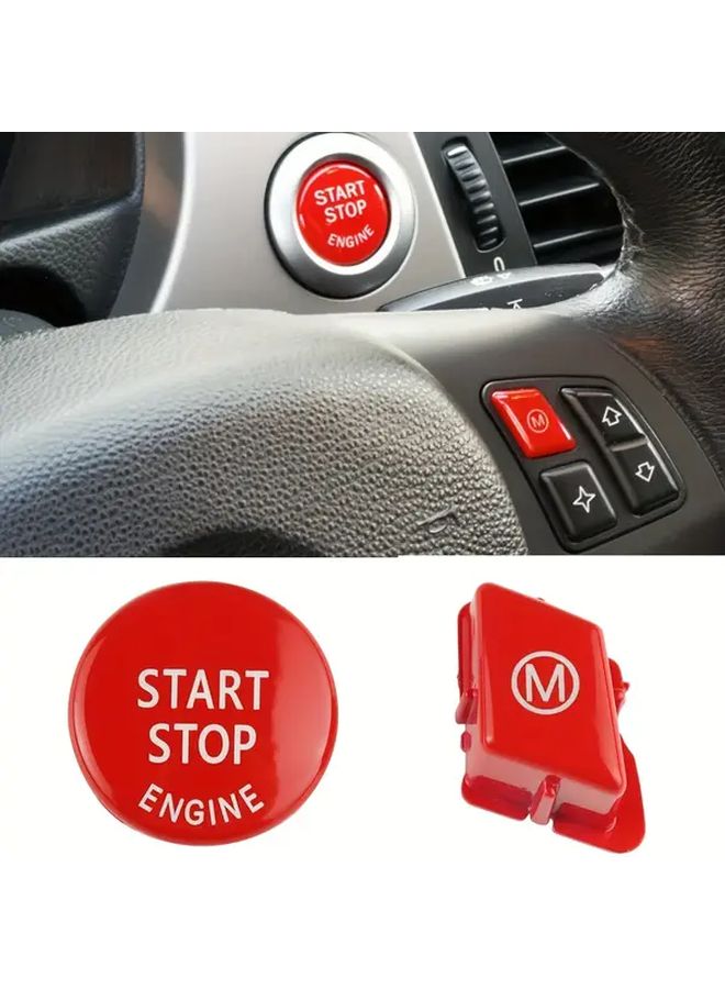Red Car Steering Wheel Engine Start Stop Button Switch For BMW 3 Series E90 E92 E93 M3 2007 2013 Replacement Accessories - Image 3
