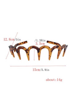 Fodattm Set Of 3 Plastic Zig Zag Shark Tooth Hairband Headband Hair Comb Highgrade Headwear Hair Hoop Hair Accessories For Women  - Image 2
