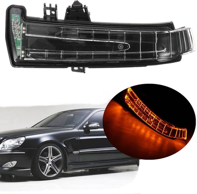 GSRECY ضوء مؤشر المرآة الخارجية متوافق مع مرسيدس A B C CLA GLA GLK الفئة W204 W212 W221 W176 W246 X204 W218 ضوء علامة أصفر LED للمرآة الجانبية (الجانب الأيسر) - Image 2
