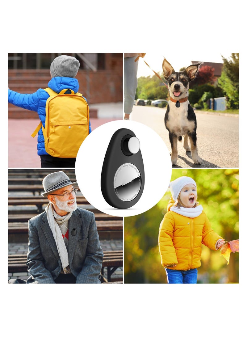 SYOSI 2 Pack Airtag Holder for Kids Hidden, Tracker Case, Hidden Wear Resistant, Anti-Removal Airtag Silicone Case with Pins, Suitable for Children, Elderly, Pets, Backpack, Luggage (White & Black) - Image 5