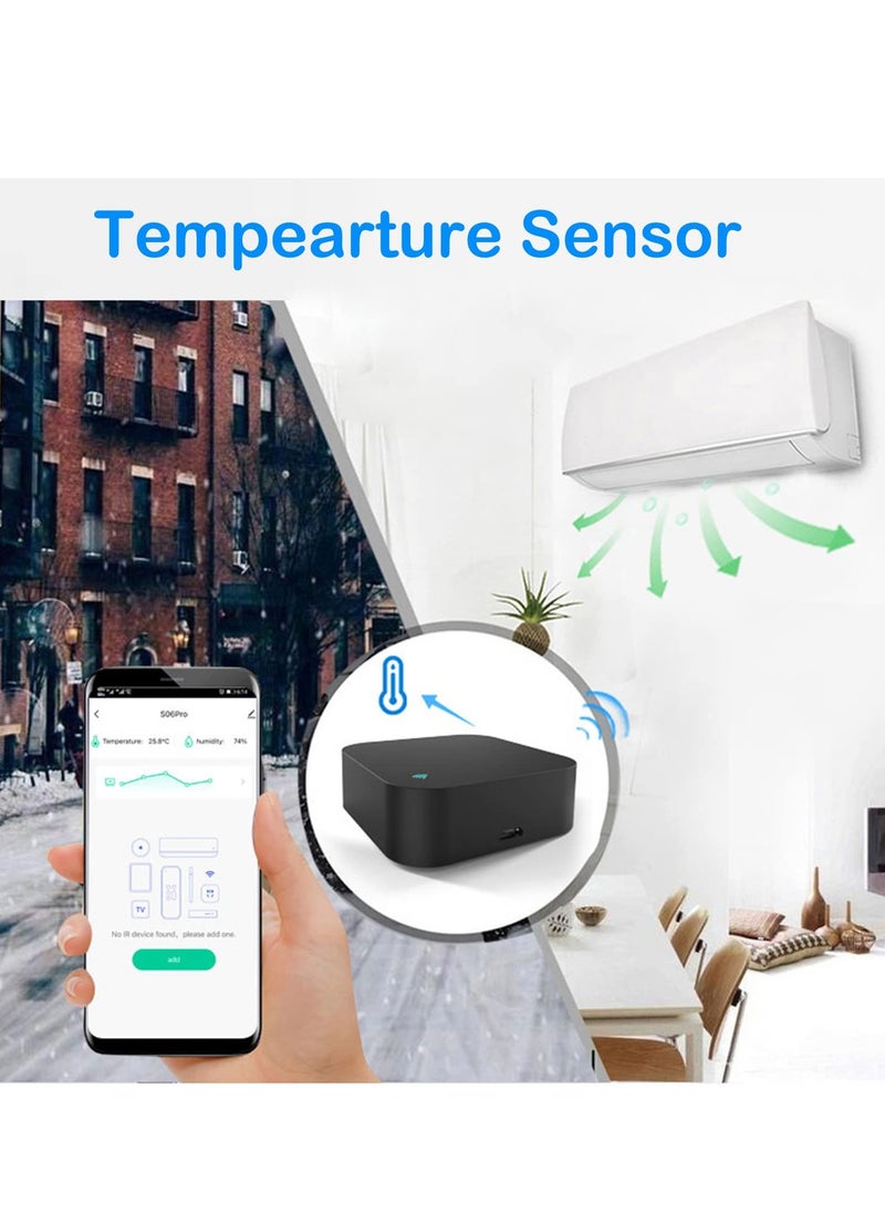 Generic - Smart Universal IR Blaster with Temperature Humidity Monitor,Tuya Universal IR Remote Control with LCD Display,for TV Air Conditioner STB Audio, Works with Alexa, Google Home, IFTTT - Image 1