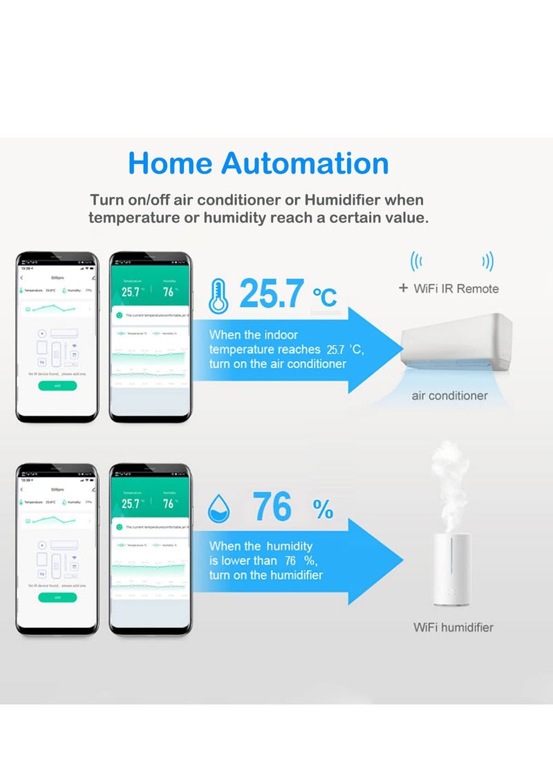 Generic - Smart Universal IR Blaster with Temperature Humidity Monitor,Tuya Universal IR Remote Control with LCD Display,for TV Air Conditioner STB Audio, Works with Alexa, Google Home, IFTTT - Image 1