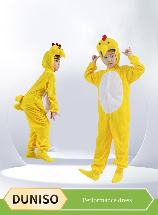 DUNISO Kids chicken costumes, fancy costumes adorable animal jumpsuit costumes,suitable for boys and girls' role playing sets, suitable for children with a height of 108-118cm - Image 1