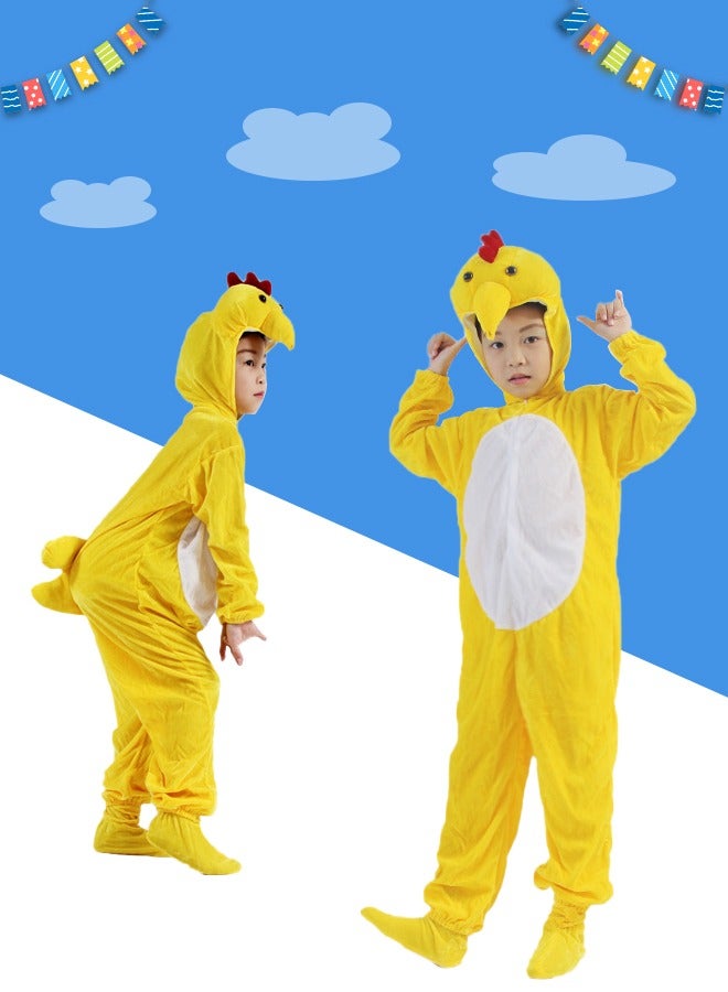 DUNISO Kids chicken costumes, fancy costumes adorable animal jumpsuit costumes,suitable for boys and girls' role playing sets, suitable for children with a height of 108-118cm - Image 5